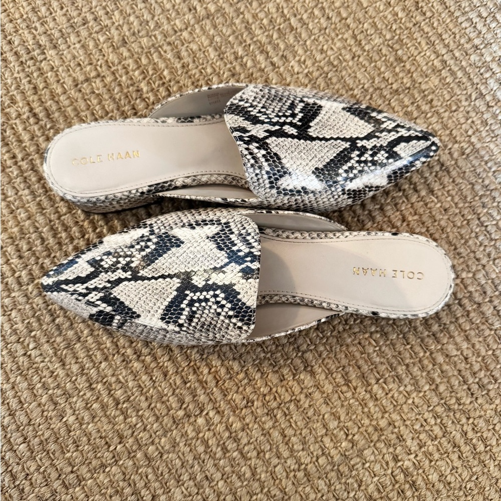 Cole Haan Women's Piper Snakeskin Leather Mule size 7.5